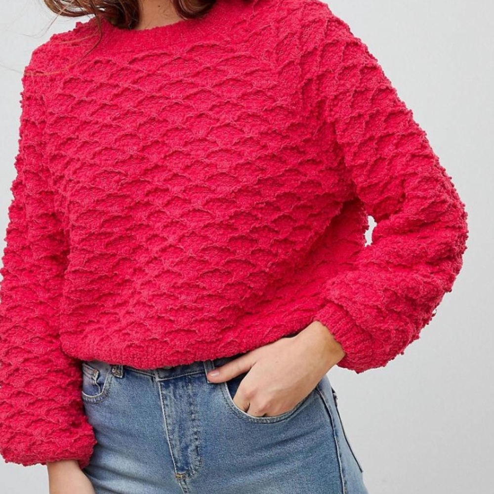 NWT Only diamond bobble sweater with bell sleeve S